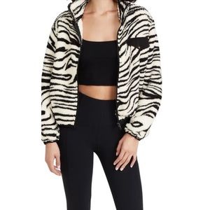 PLUSH Zebra Sherpa Fleece Zipup Jacket‎